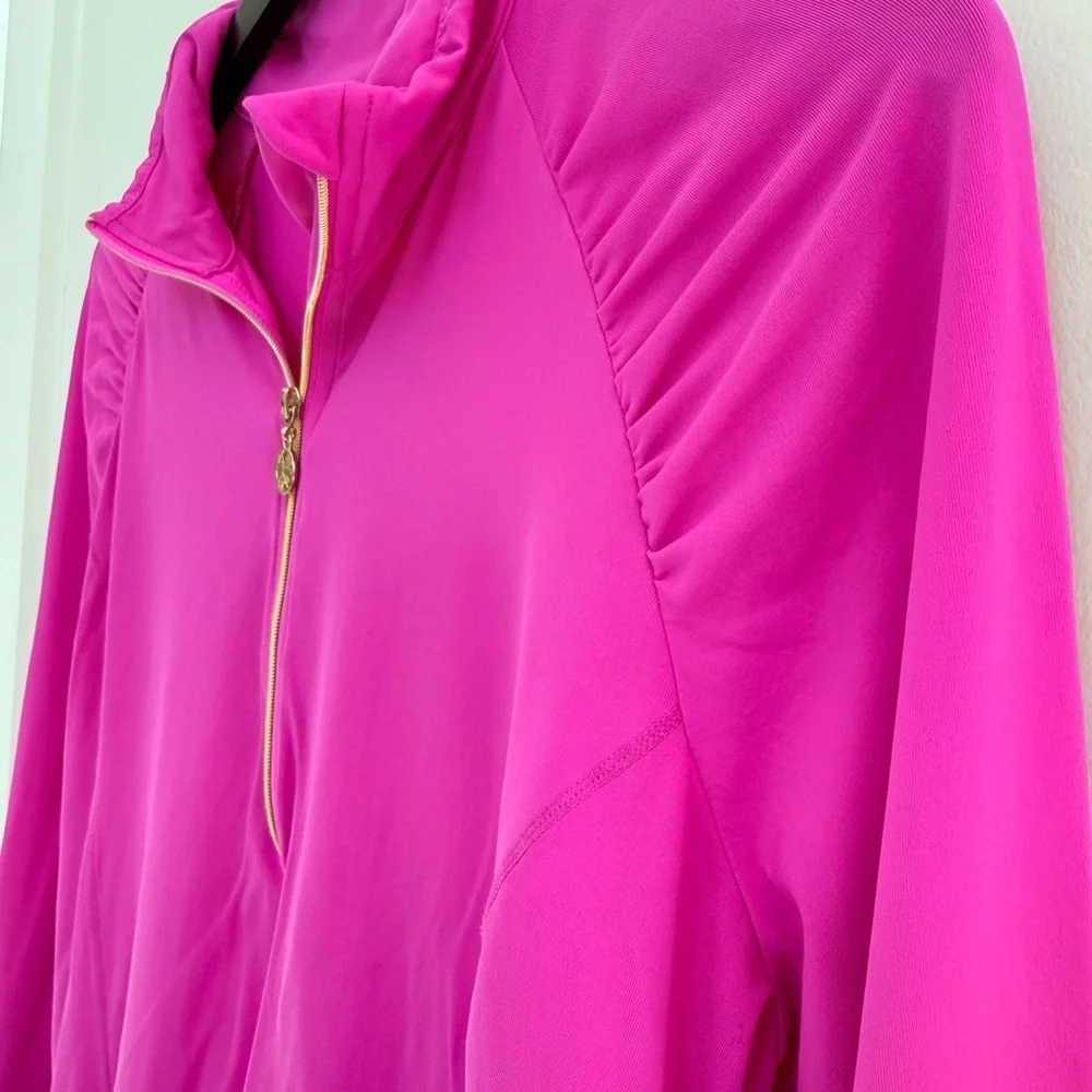 Lilly Pulitzer Hot Pink Quarter-Zip Long Sleeve Top - Picture 3 of 7